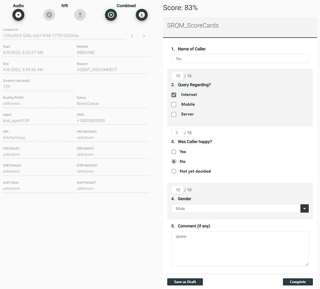 Recording Details Page