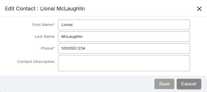 Edit Contact dialog