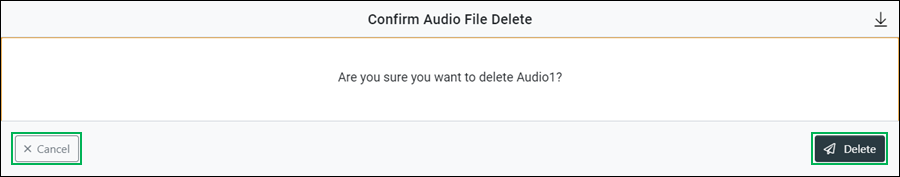 Delete audio group confirmation