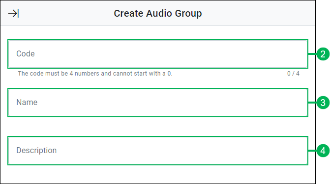 Create Audio Group dialog