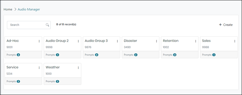 Audio Manager page