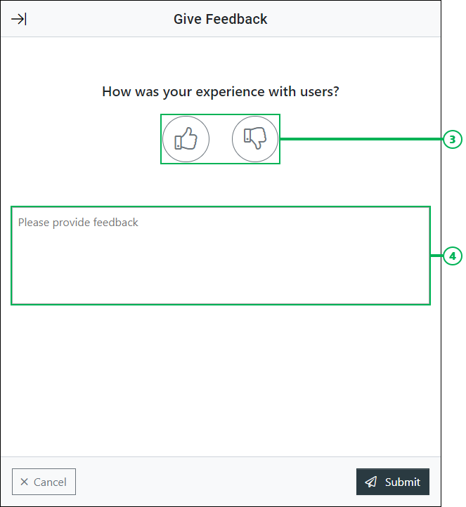 Give Feedback panel