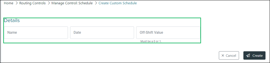 Create Custom Schedule interface