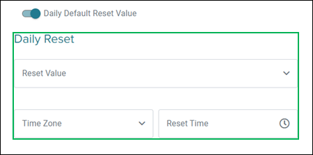 Manage Control Daily Reset section