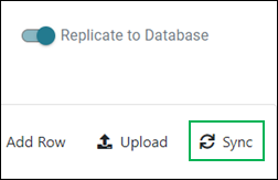 Replicate to Database Enabled - Sync button