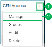 Manage Option on Collection Action Menu