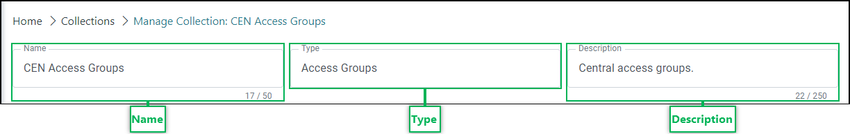 Manage Collection Information