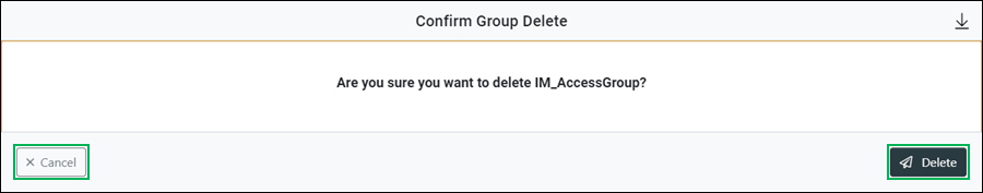 Confirm Group Delete Dialog
