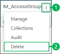 Delete Option on the Group Action Menu