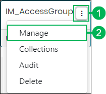 Manage Option on the Group Action Menu