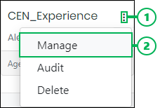 Manage option for Teams Actions Menu