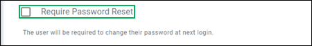 Require Password Reset option